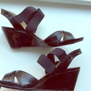 Black Wedge Sandals